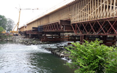 Sprężenie mostu na rzece Soła